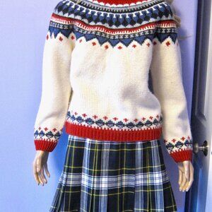 PRINGLE of SCOTLAND Wool BLACK Tartan Classic Plaid Pleated Wool Skirt HRH Label